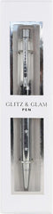Graphique Glitz and Glam Floating Glitter Pen - 5.5" Refillable Black Ink Ballpoint Pen with Glitter & Gift Box