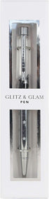 Graphique Glitz and Glam Floating Glitter Pen - 5.5" Refillable Black Ink Ballpoint Pen with Glitter & Gift Box