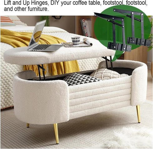 2 Pack Black Ottoman Lift Top Mechanism for Coffee Tables