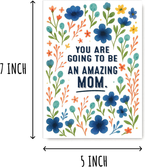 GoGi93Art You Are Going To Be An Amazing Mom Card - Floral Pregnant Announcement Card - Mother Greeting - Cute Congrats