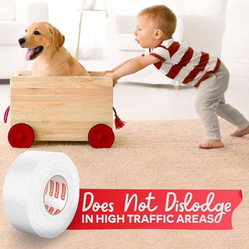 XFasten Double Sided Carpet Tape for Area Rugs 3 Inch x 20 Yards, Residue-Free Rug Tape for Hardwood Floors