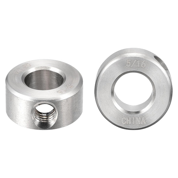 uxcell Drill Stop, 5/16" I.D. Stainless Steel for Set Screws, Chuck Woodworking Drill Bits Depth Holder, 2Pcs
