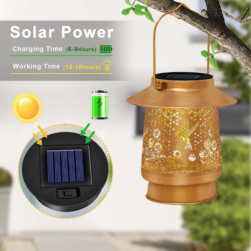 Hummingbird Mothers Day Gifts Solar Lanterns Outdoor Waterproof Solar Lights Garden Decor Gifts