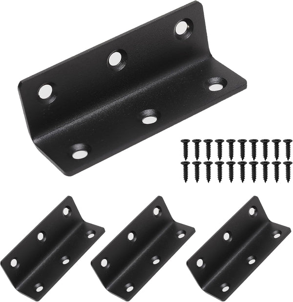 L Bracket, Heavy Duty Corner Brace, 4 Pack 3.2" Metal Shelf Bracket