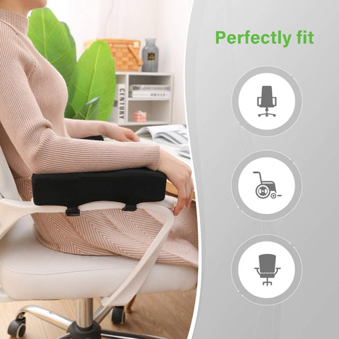 Extra Thick Ergonomic Office & Gaming Chair, 2-Piece Set with Memory Foam Armrest Pads