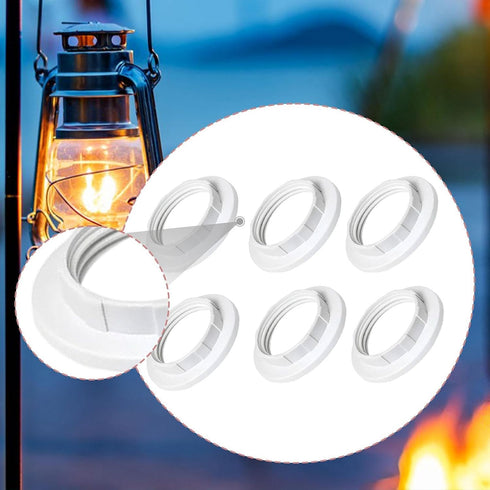 Baoblaze 6 E26 E27 Pieces Light Base Shade s Lamp Shade s Replacement Retainer for Pendant Lights Table Lamp, White PP