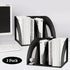 Marte Vanci 2 Pcs Magazine File Holder, Black Plastic Desktop Organizer, Sturdy Vertical 3 Section Folder