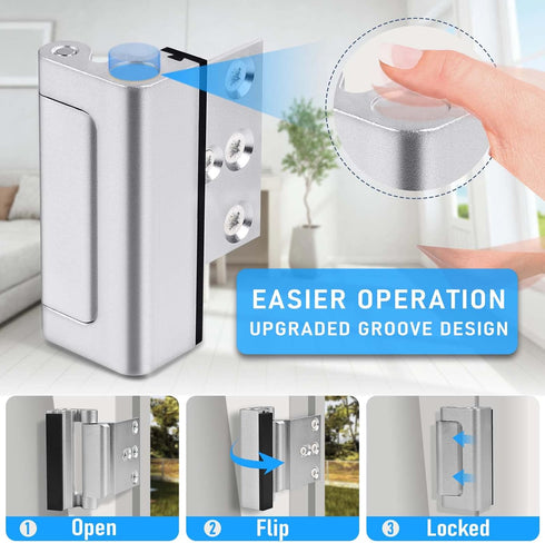 2PACK 800 lbs, Door Reinforcement Lock, Home Security Door Lock Withstands Childproof Top Door Lock Latch for Toddlers