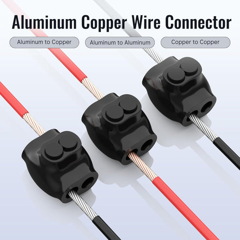 2 Port Insulated Splice Connector, 2-14 Gauge Aluminum to Copper Wire Connectors, Dual Entry Electrical Connector