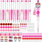 HEYUNG 15 Sets Valentine's Day Beadable Pens - Heart Silicone Beads Pens with 133PCS Pink Spacer Beads