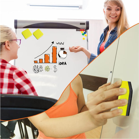 Dry Erase Erasers, 48 Pack Magnetic Whiteboard Cleansers, Small Dry Erase Eraser, Magnetic Erasers (Yellow)