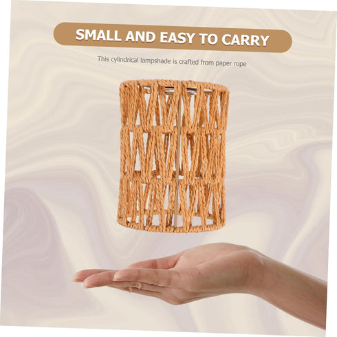 NUOBESTY Vintage Style Cylinder Lamp Shade Durable Paper Rope Pendant Light Cover for Restaurant Ceiling Light and Wall