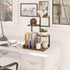 YMYNY Desktop Shelf Organizer, 4 Tier Storage Display Rack, Small Bookshelf with Metal Frame for Office, Rustic Brown
