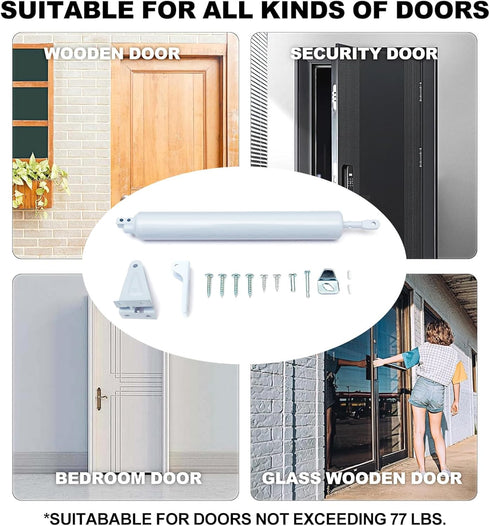RGYBAO 1 Set Adjustable Pneumatic Door Shutter with Smooth Closing Speed Control Door Closures for Storms & Screen Door