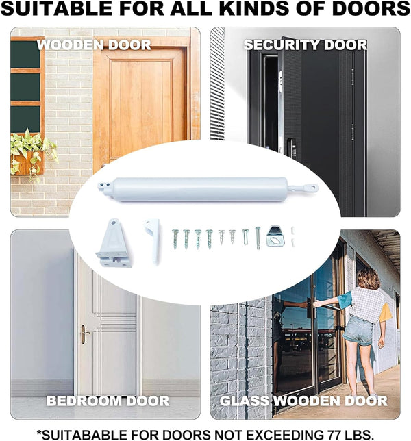 RGYBAO 1 Set Adjustable Pneumatic Door Shutter with Smooth Closing Speed Control Door Closures for Storms & Screen Door