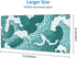 XL Japanese Green and White Wave Gaming Mouse Pad, Non-Slip Rubber Base, Stitched Edges, 31.5 x 11.8 Inch