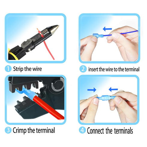 50PCS Nylon Spade Quick Disconnect Connectors Kit 22-10 AWG Male and Female Electrical Wire Crimp Terminals