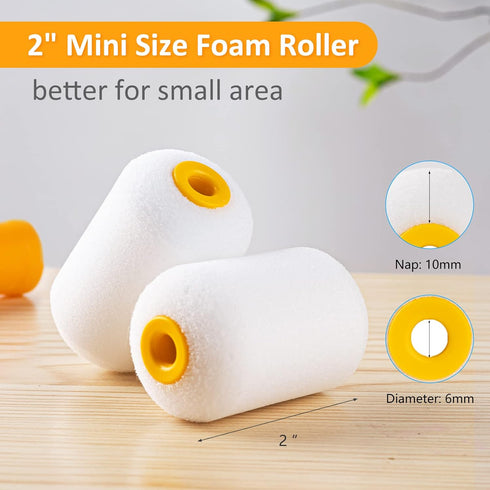 22 4" 2" Mister Rui Paint Roller Kit Piece, Paint Rollers, Foam Paint Roller, Microfiber Roller Covers for Painting