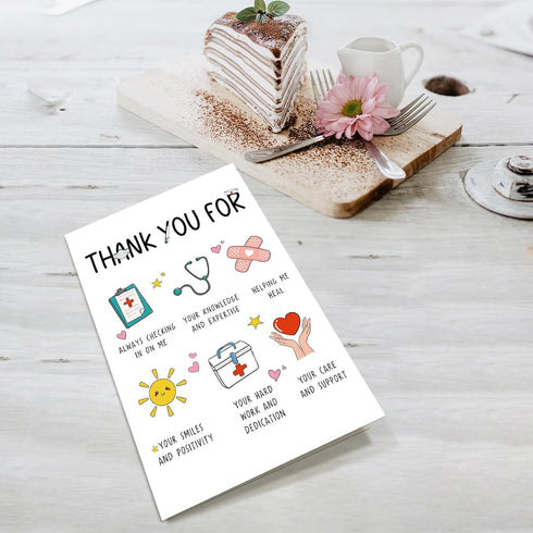 Supoeguk Cute Thank You Card for Doctor Nurse, Funny Healthcare Worker Appreciation Cards Gifts, Medical Staff