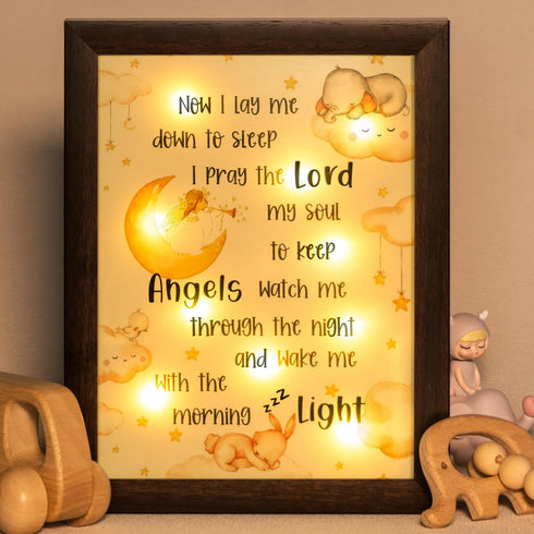 YLOVAN Baptism Gifts for Boys Girls - Night Light Nursery Decor Frame for
