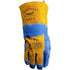 Caiman Premium Split Cowhide MIG/Stick Welding Gloves, Wool Lining, Kontour, Kevlar, Blue/Gold, Large (1512)
