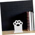 Cat Paw Metal Bookends Hollow White Holders for Study Desk and Shelves Stable Book Stoppers Organizer Documents