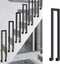 PAUANI U/M-shaped Side Mount Stair Railing, Wrought Iron Safety Non-Slip Square Handrail, Indoor