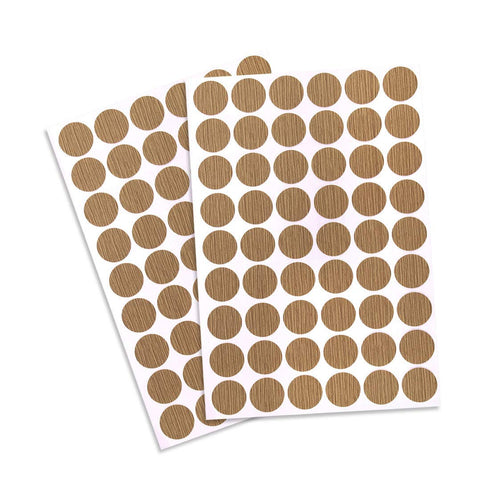 uxcell Self Adhesive Screw Hole Covers Stickers - Textured Plastic for Wood Furniture Cabinet Shelve Plate 21mm Dia