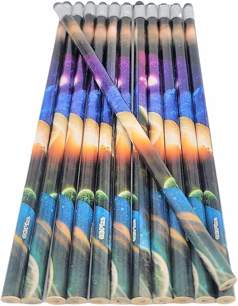 Outer Space Solar System Planets Print #2 Lead Pencils, 7.5" (48 Pieces) Cosmos Galaxy Night Sky