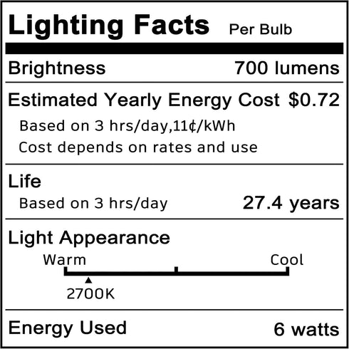 E14 T6 C7 Bulb 6W AC120V 2700K 700lm 60W E14 Bulb Bulb Lamp,Non-Dimmable, 3 Pack LED Light Warm White Equivalent
