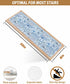 BOHOOSKYLAR Summer 4 8"x30" Coastal Vacation Stair Treads Blue White Coconut Trees Lobster Plaid Indoor Non Slip Peel