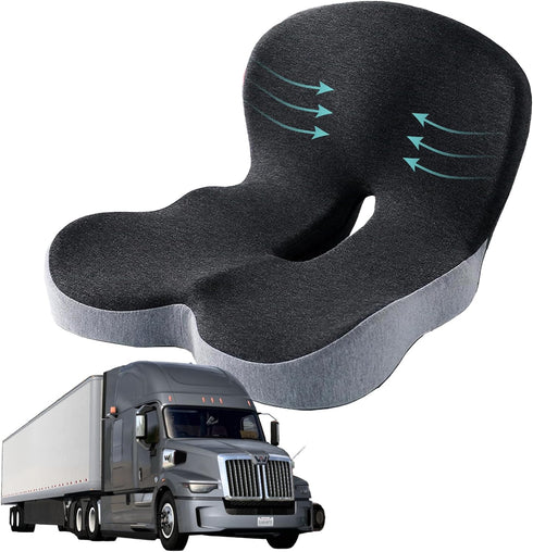 dunlips Memory Foam Seat Cushion for Truck Drivers, Office Chairs Ergonomic Seat Cushion