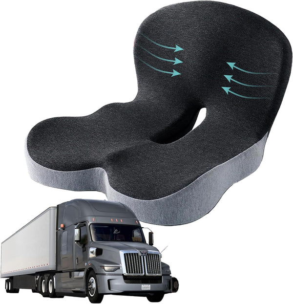 dunlips Memory Foam Seat Cushion for Truck Drivers, Office Chairs Ergonomic Seat Cushion