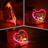ENUOLI Acrylic Dry Erase Board with Light Pink Heart, LED Message Board with Stand for Desk, 7 Pens for Home & Wedding