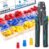 smseace 251pcs Crimping Tool with #8 Fork Spade Connectors, 22-10AWG Wire Fork Connectors, Multifunction