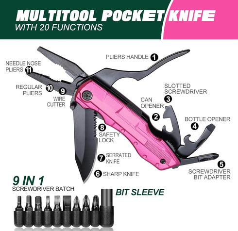 Christmas Gifts for Women - Multitool Knife for Wife, Mom, Girlfriend - Stocking Stuffers and Birthday Gifts