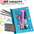 Pencil Pouch 3 Ring, Zipper Pencil Pouches Case Binder Cosmetic Bag, Black 2 Pack
