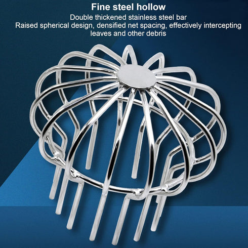 Garosa Roof Floor Drain, Stainless Steel Outdoor Anti Blocking Line Cap, Round Floor Net Cover, Gutter Guard