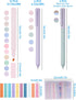 NiArt Morandi Colors Bible Note-Taking Kit, 12 Highlighters + 8 Gel Pens + 200 Sticky Notes in Clear Box