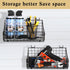 4 Pcs Slatwall Baskets with Hooks, Black Wire Hanging Basket Storage for Pantry Kitchen Garage