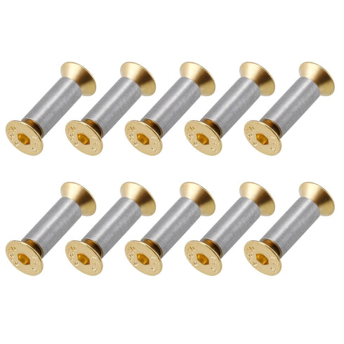 10 Packs Knife Handle Screws - Gold Hex Flat Head Screws, Fasteners for Fixing Blade Knife