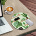Cat Mouse Pad, Cute Small Round Travel Mousepad for Wireless Mouse - Plant Leave Mini Computer Mouse Mat