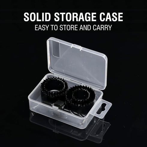 KATA 6PCS Hole Saw Kit 1-1/4" to 2-1/8"(32-54mm) with Mandrels and Hex Key in Case for Soft Wood, PVC Board, Plywood