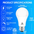 Bulbs 100 1600LM, 5000K, Non-Dimmable A19 Bulb, E26 6 Packs E ENERGETIC LIGHTING LED Watt Equivalent, Super Brightness