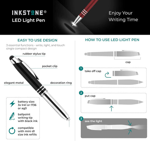 Inkstone Veterinary Engraved Pen Light with Stylus Tip - Vet Tech Gifts