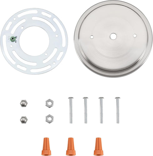 Aspen Creative 21509-31, 5-1/8" 7/16" Transitional Chandelier & Light Fixture Canopy Kit, w/Universal Crossbar, Brushed