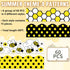 Whaline 69Ft Summer Bee Bulletin Board Borders, Self-Adhesive Honeycomb Dot Flower Trim for Summer Decoration