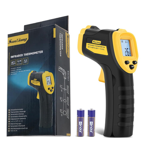 Infrared Thermometer Laser Temperature Gun, -58? to 1112?, Adjustable Emissivity, Digital IR Thermometer for Cooking