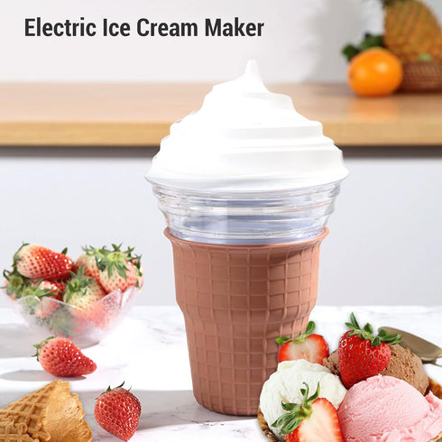 Mrisata 5V DIY Ice Cream Maker Machine Beginner-Friendly Safe ABS PP Material USB Plug in for Homemade Ice Cream Sorbet