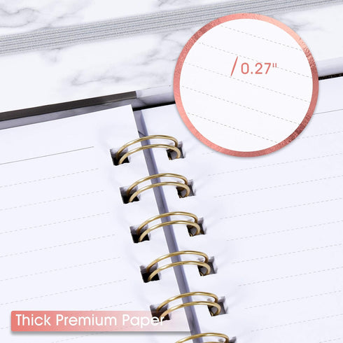 Frasukis Ruled Notebook/Journal - College Ruled Spiral Notebook, 8.5" x 6.4", Waterproof Hardcover
